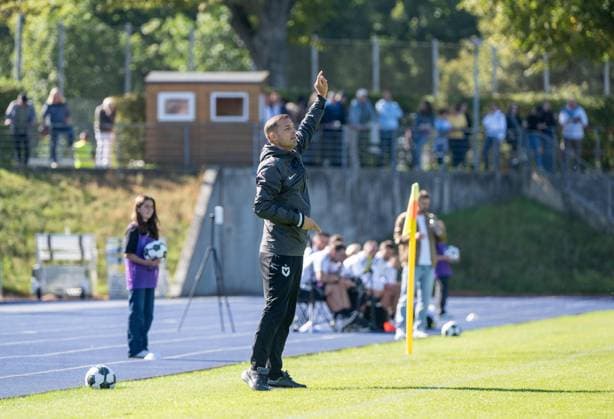 Soccer, Women, Season 2025 2026, DFB Cup 1 Round , FC Viktoria 89 Berlin Eintracht Frankfurt, Coach Miren Catovic FC Viktoria 1889 Berlin , 28 09 2025, Copyright: xMatthiasxKochx