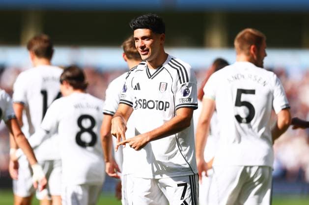 Raul Jimenez of Fulham scores to make it 0-1 and celebrates Aston Villa v Fulham, Premier League, Football, Villa Park, Birmingham, UK - 28 Sep 2025Birmingham Villa Park United Kingdom EDITORIAL USE ONLY No use with unauthorised audio, video, data, fixture lists, club league logos or live services. Online in-match use limited to 120 images, no video emulation. No use in betting, games or single club league player publications. Copyright: xPaulxCurrie Shutterstockx 15503933ce