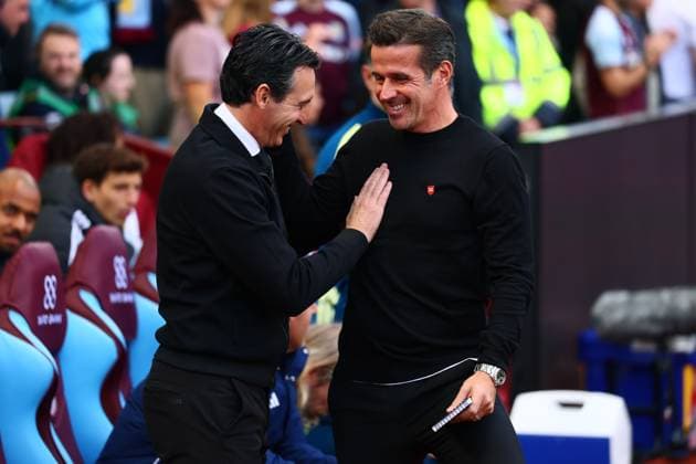 Aston Villa manager Unai Emery and Fulham Head Coach Marco Silva Aston Villa v Fulham, Premier League, Football, Villa Park, Birmingham, UK - 28 Sep 2025Birmingham Villa Park United Kingdom EDITORIAL USE ONLY No use with unauthorised audio, video, data, fixture lists, club league logos or live services. Online in-match use limited to 120 images, no video emulation. No use in betting, games or single club league player publications. Copyright: xPaulxCurrie Shutterstockx 15503933cp
