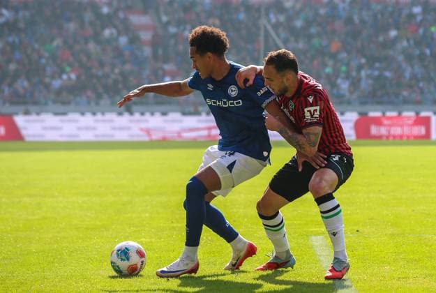 Germany Soccer 2 Bundesliga 2025 26, 7 Matchday Hannover 96 vs Arminia Bielefeld Heinz von Heiden Arena Stadion Hannover Monju Momuluh Arminia Bielefeld, 14 Hannover Copyright: xAymanxAlahmedx