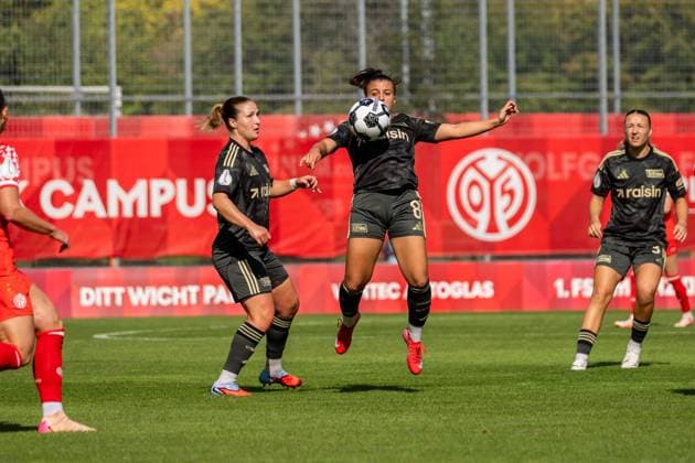 Game scene, ball reception, ball action Korina Janez 1 FC Union Berlin, 08 , GER, 1 FSV Mainz 05 vs 1 FC Union Berlin, Football, DFB Pokal der Frauen, 1 Runde, Saison 2025 2026, 28 09 2025, DFB REGULATIONS PROHIBIT ANY USE OF PHOTOGRAPHS AS IMAGE SEQUENCES AND OR QUASI VIDEO, GER, 1 FSV Mainz 05 vs 1 FC Union Berlin, Football, Womens DFB Cup, 1 round, 2025 2026 season, 28 09 2025 Mainz Copyright: xEibner-Pressefoto Jan-NiclasxGrox EP_JGG