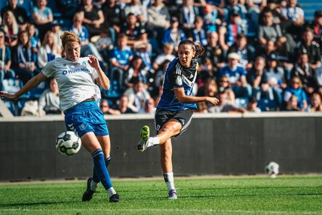 DFB Pokal Women 1 FC Magdeburg vs Hamburger SV, 28 09 25 Almudena Sierra Hamburger SV, 24 scores the goal for 3 0 DFB Pokal Women 2025 2026, 1 Round 1 FC Madgeburg vs Hamburger SV on 28 09 2025 at Avnet Arena, Magdeburg DFB DFL REGULATIONS PROHIBIT ANY USE OF PHOTOGRAPHS AS IMAGE SEQUENCES AND OR QUASI VIDEO Copyright: xBEAUTIFULxSPORTS Tonhäuserx