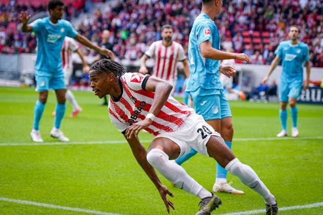 Germany Soccer Bundesliga 2025 26, Matchday 5 SC Freiburg vs TSG Hoffenheim Europa Park Stadion Freiburg Goal and goal celebration for 1-0 by Junior Adamu SC Freiburg, 20 after VAR check no offside Joy, emotions, jubilation Copyright: xJOERANxSTEINSIEKx