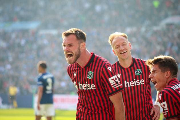 Germany Soccer 2 Bundesliga 2025 26, 7 Matchday Hannover 96 vs Arminia Bielefeld Heinz von Heiden Arena Stadion Hannover Goal celebration Boris Tomiak Hannover 96, 3 Hannover Copyright: xAymanxAlahmedx