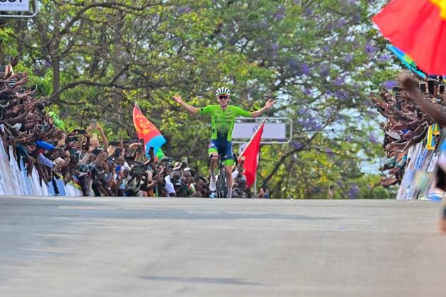 Tadej Pogacar, Slowenien, Slovenia Men Elite Road Race Rwanda 2025 POGAÄaAR Tadej (Tadej Pogacar), Slowenien, Slovenia Weltmeister, Goldmedaille, Win, Straßenrennen Männer UCI-Straßenweltmeisterschaften 2025 in Kigali Ruanda. 92nd World Championships ME - Road Race (WC) One day race Kigali (267.5km) 2025 UCI Road World Championships Kigali Rwanda 28.09.2025