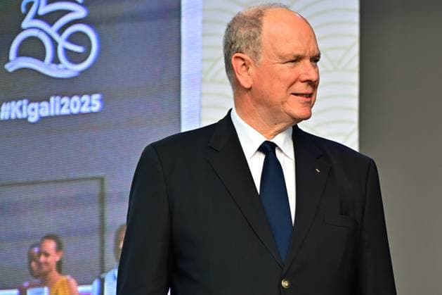 Prince Albert II Monaco, Prince GRIMALDI Albert Alexandre Louis Pierre Rainier, David Lappartient Road Race Men UCI Road World Championships 2025 in Kigali Rwanda 92nd World Championships ME Road Race WC One day race Kigali 267 5km 2025 UCI Road World Championships Kigali Rwanda 28 09 2025
