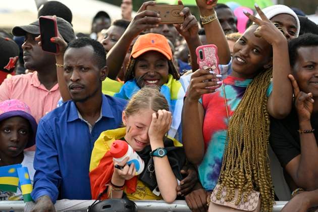 UCI 2025 Road World Championship, WM, Weltmeisterschaft Kigali 28 09 2025 KIGALI, RWANDA - SEPTEMBER 28 : Belgian supporter during the Men Elite cycling road race of the UCI Road World Championships 2025 92nd edition an UCI World Championships cycling race of 267.5 km with start in Kigali and finish in Kigali on September 28, 2025 in Kigali, Rwanda, 28 09 2025 Kigali Rwanda  Copyright: xJanxDexMeuleneirx