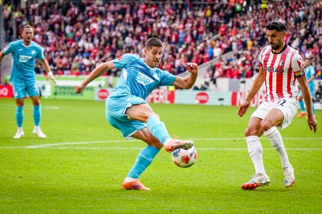 Germany Bundesliga 2025 26, Matchday 5 SC Freiburg vs TSG Hoffenheim Europa Park Stadion Freiburg Andrej KramariÄ‡ Kramaric TSG Hoffenheim, 27 Vincenzo Grifo SC Freiburg, 32 Copyright: xJOERANxSTEINSIEKx
