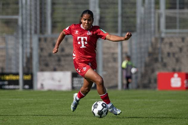 Kleve, Germany, September 28, 2025: Ella Touon (24 1. FC Köln) controls the ball (action) during the DFB-Pokal der Frauen game between VfR Warbeyen and 1. FC Köln at the Bresserberg in Kleve, Germany (Martin Pitsch SPP) Copyright: xMartinxPitsch SPPx spp-en-MaPi-20250928_NIKON Z 6_warbeyenkoeln_DSC7875
