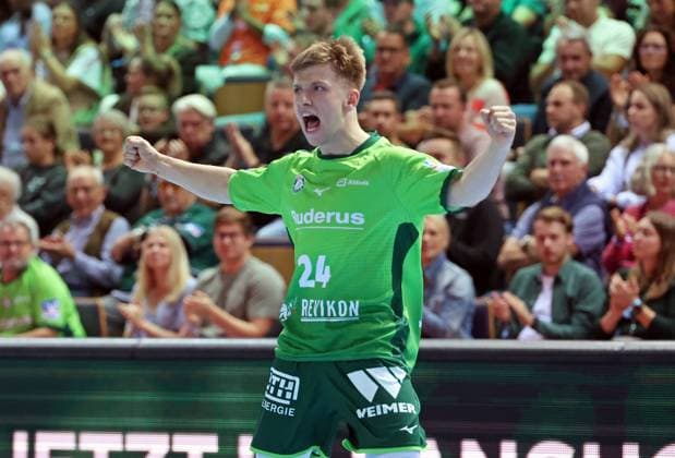 28 09 2025, xovx, Handball Daikin Handball Bundesliga, HSG Wetzlar GWD Minden Tizian Weimer HSG Wetzlar Wetzlar Buderus Arena Hessen Germany EN