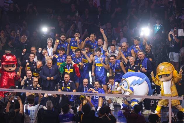 2025.09.28 Pasay City Manila siatkowka mezczyn Mistrzostwa Swiata FIVB 2025 Bulgaria - Wlochy N z FIVB Men s World Championship, WM, Weltmeisterschaft 2025 Bulgary - Italy najlepszy blokujacy Jakub Kochanowski best middle blockers final match gold medalist mecz o trzecie miejsce medale brazowwe Wilredo Leon Bartosz Kurek radosc zwyciestwo winner win kibice Nicola Grbic doping Kamil Semeniuk Marcin Komenda Jakub Kochanowski Norbert Huber Bartosz Kurek Wilfredo Leon Jakub Popiwczak Foto Szymon Gorski PressFocus 2025.09.28 Pasay City Manila volleyball men FIVB Men s World Championship 2025 Bulgaria - Wlochy FIVB Men s World Championship 2025 Bulgary - Italy najlepszy blokujacy Jakub Kochanowski best middle blockers final match gold medalist mecz o trzecie miejsce medale brazowwe Wilredo Leon Bartosz Kurek radosc zwyciestwo winner win kibice Nicola Grbic doping Kamil Semeniuk Marcin Komenda Jakub Kochanowski Norbert Huber Bartosz Kurek Wilfredo Leon Jakub Popiwczak Credit: Szymon Gorski PressFocus NEWSPIX.PL --- newspix.pl 