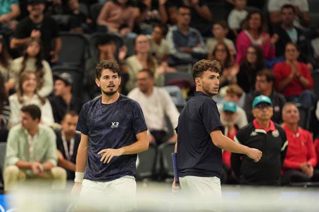 TENNIS : CO Met Orleans Open 2025 - Finale - ATP, Tennis Herren Challenger Tour 125 - 28 09 2025 Luca Sanchez (FRA) and Clement Chidekh (FRA) during the CO Met OrlÃ ans Open 2025 final, ATP Challenger Tour 125 tennis tournament on 28 September 2025 at CO Met Arena in OrlÃ ans, France - Photo Alexandre Martins Psnewz  Copyright: xALEXANDRExMARTINSx