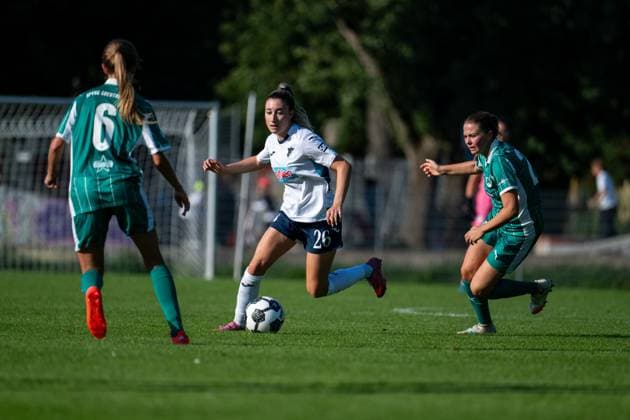 Janna Grimm TSG Hoffenheim, 26 on the ball, GER, SpVgg Greuther Fuerth vs TSG 1899 Hoffenheim, Soccer Women DFB Cup, 1 Round, Season 2025 2026, 28 09 2025 GER, SpVgg Greuther Fuerth vs TSG 1899 Hoffenheim, Soccer Women DFB Cup, 1 Round, Season 2025 2026, 28 09 2025 Fuerth Copyright: xEibner-Pressefoto Memmlerx EP_MMR