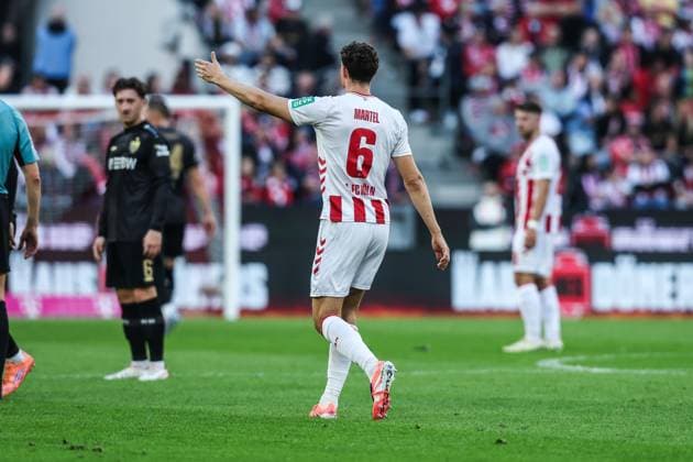 Eric Martel 1 FC Köln, 6 Sport, Football, Bundesliga Season 2025 2026 5 Matchday 1 FC Köln VfB Stuttgart 28 09 2025, RheinEnergieSTADION Köln RheinEnergieSTADION Nordrhein Westfalen Germany