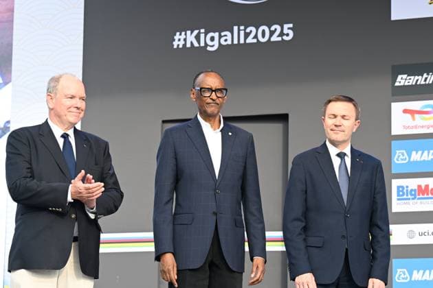 28-09-2025 World Championships Elite; Principe, Alberto Di Monaco; Kagame Paul; Lappartient, David; Kigali; 