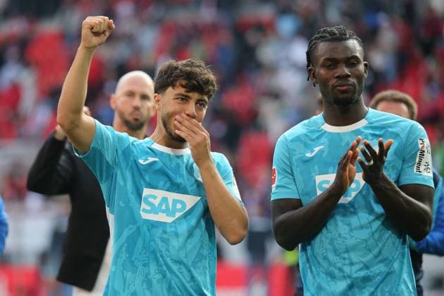 28 09 2025, xmohx, Soccer 1 Bundesliga, SC Freiburg TSG Hoffenheim v l Muhammed Damar 1899 Hoffenheim Ihlas Bebou 1899 Hoffenheim DFL DFB REGULATIONS PROHIBIT ANY USE OF PHOTOGRAPHS as IMAGE SEQUENCES and or QUASI VIDEO Freiburg