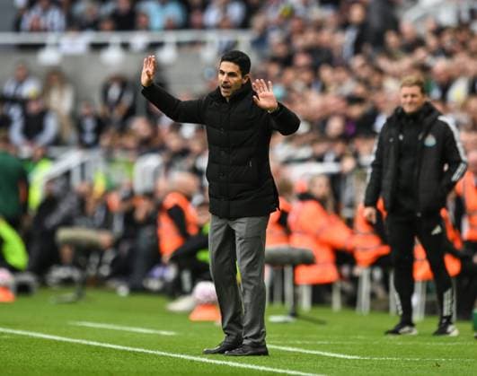 Mikel Arteta manager of Arsenal Newcastle United v Arsenal, Premier League, Football, St James Park, Newcastle, UK - 28 Sep 2025Newcastle St James Park United Kingdom EDITORIAL USE ONLY No use with unauthorised audio, video, data, fixture lists, club league logos or live services. Online in-match use limited to 120 images, no video emulation. No use in betting, games or single club league player publications.  Copyright: xRichardxLee Shutterstockx 15503935ba