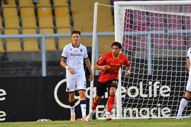 Lecce s midfielder Lassana Coulibaly (29 US Lecce) celebrates after scoring the team s first goal during the Serie A Enilive soccer matchday 5 between US Lecce and Bologna FC 1909 at the Via del Mare Stadium in Lecce, Italy, Sunday, September 28, 2025. (Credit Image: Giovanni Evangelista LaPresse)  Copyright: xGiovannixEvangelista LaPressex