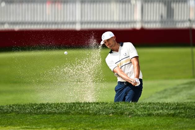 250928 Ludvig Aberg of Team Europe at the practice facilities ahead of a singles match on day 3 of the Ryder Cup on September 28, 2025 in New York Photo Jesper Zerman BILDBYRAN kod JZ JZ0619 golf ryder cup day 3 bbeng  Copyright: JESPERxZERMAN BB250928JZ005