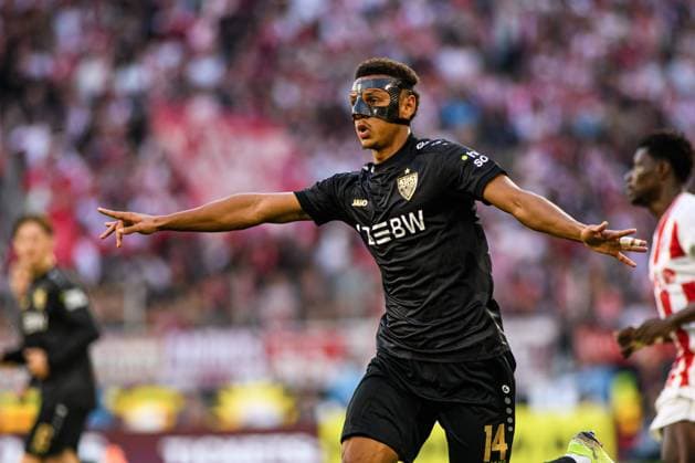 COLOGNE, GERMANY - 28 SEPTEMBER, 2025: Luca Jaquez - The football match of Bundesliga 1.FC Koeln vs VfB Stuttgart at Rhein Energie Stadion.  Copyright: xVITALIIxKLIUIEVx
