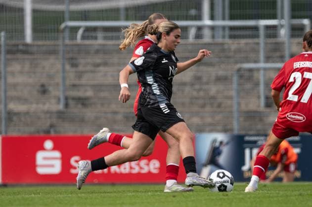 Kleve, Germany, September 28, 2025: Senna El Messaoudi (14 VfR Warbeyen) controls the ball (action) during the DFB-Pokal der Frauen game between VfR Warbeyen and 1. FC Köln at the Bresserberg in Kleve, Germany (Martin Pitsch SPP) Copyright: xMartinxPitsch SPPx spp-en-MaPi-20250928_NIKON Z 6_warbeyenkoeln_DSC8089