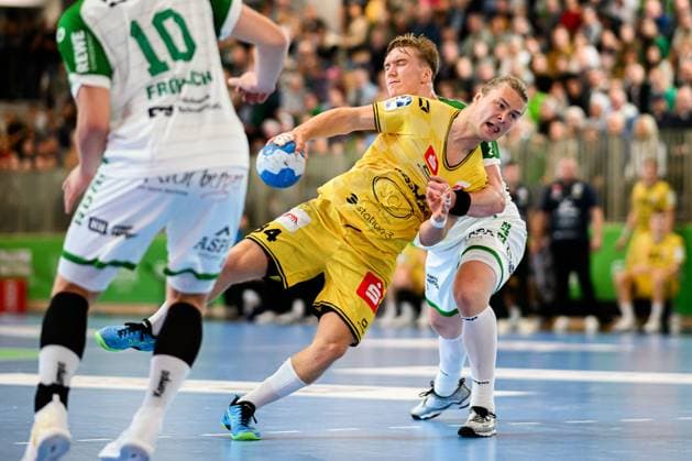 Backngang 2 HBL 25 26 HC Oppenweiler Backnang HSG Krefeld Joern Persson Krefeld Backnang Murrtal Arena Baden Württemberg Germany