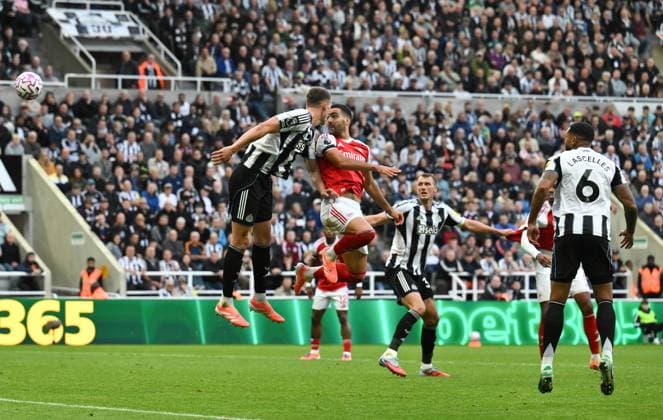Mikel Merino of Arsenal scores their first goal Newcastle United v Arsenal, Premier League, Football, St James Park, Newcastle, UK - 28 Sep 2025Newcastle St James Park United Kingdom EDITORIAL USE ONLY No use with unauthorised audio, video, data, fixture lists, club league logos or live services. Online in-match use limited to 120 images, no video emulation. No use in betting, games or single club league player publications.  Copyright: xRichardxLee Shutterstockx 15503935bp
