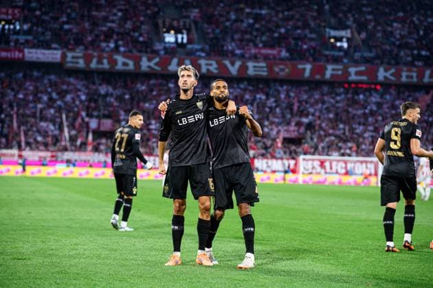 COLOGNE, GERMANY - 28 SEPTEMBER, 2025: Josha Vagnoman, Atakan Karazor - The football match of Bundesliga 1.FC Koeln vs VfB Stuttgart at Rhein Energie Stadion.  Copyright: xVITALIIxKLIUIEVx