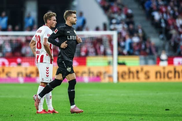 Sport, Football, Bundesliga Season 2025 2026 5 Matchday 1 FC Köln VfB Stuttgart 28 09 2025, RheinEnergieSTADION Maximilian Mittelstädt VfB Stuttgart, 7 Köln RheinEnergieSTADION North Rhine-Westphalia Germany