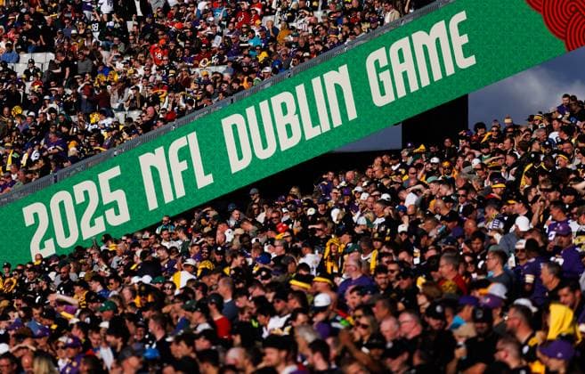 NFL, American Football Herren, USA Week 4, Croke Park, Dublin 28 9 2025 Pittsburgh Steelers vs Minnesota Vikings A view of the the game A view of the the game 28 9 2025  Copyright: x INPHO JamesxCrombiex JCF20440-CR3