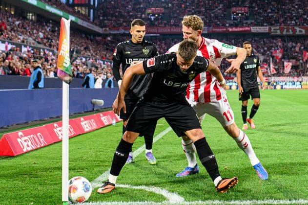 COLOGNE, GERMANY - 28 SEPTEMBER, 2025: - The football match of Bundesliga 1.FC Koeln vs VfB Stuttgart at Rhein Energie Stadion.  Copyright: xVITALIIxKLIUIEVx