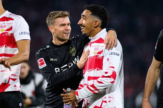 COLOGNE, GERMANY - 28 SEPTEMBER, 2025: Maximilian Mittelstaedt, Tiago Tomas - The football match of Bundesliga 1.FC Koeln vs VfB Stuttgart at Rhein Energie Stadion.  Copyright: xVITALIIxKLIUIEVx