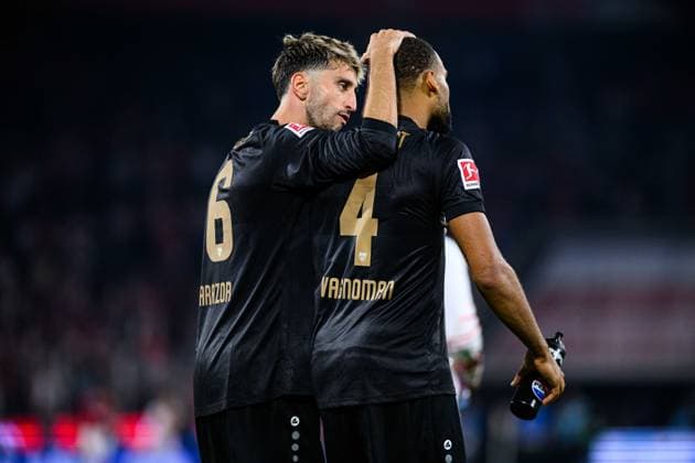 COLOGNE, GERMANY - 28 SEPTEMBER, 2025: Atakan Karazor, Josha Vagnoman - The football match of Bundesliga 1.FC Koeln vs VfB Stuttgart at Rhein Energie Stadion.  Copyright: xVITALIIxKLIUIEVx
