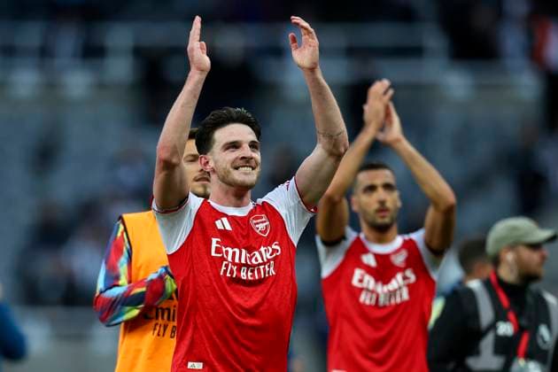 Newcastle United v Arsenal - Premier League Declan Rice of Arsenal celebrates after winning the Premier League match between Newcastle United and Arsenal at St James Park on September 28, 2025 in Newcastle upon Tyne, England. Newcastle upon Tyne St. James Park England United Kingdom Copyright: xEdxSykes Sportsphoto APLx 14136417