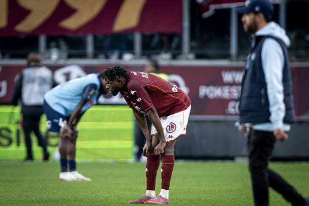 FOOTBALL: Ligue 1 Metz vs L Havre. 6me journee 28 09 2025 STADE SAINT-SYMPHORIEN DÃ ception des joueurs de l equipe de Metz et L Havre apres match nul  Copyright: xelyxandroxcegarrax