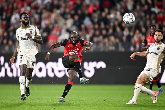 Stade Rennais FC v RC Lens - Ligue 1 McDonald s 2025 2026 11 Odsonne EDOUARD (rcl) - 08 Seko FOFANA (srfc) during the Ligue 1 McDonald s match between Rennes and Lens at Roazhon Park on September 28, 2025 in Rennes, France. Rennes France  Copyright: xFEPx 776348147