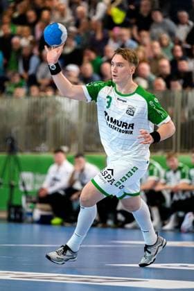 Backngang 2 HBL 25 26 HC Oppenweiler Backnang HSG Krefeld Tjoervi Tyr Gislason HCOB Backnang Murrtal Arena Baden Württemberg Germany