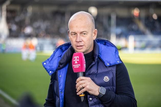 Football, Season 2025 2026, 3 Liga, Dietmar Hopp Stadion Sinsheim, Matchday 8, TSG Hoffenheim II SSV Ulm 1846 Football, 28 09 2025 28 09 2025, Football, Season 2025 2026, 3 Liga, Dietmar Hopp Stadion Sinsheim, Matchday 8, TSG Hoffenheim II SSV Ulm 1846 Football, Managing Director Markus Thiele SSV Ulm 1846 Football in an interview on MagentaTV Photo Lucca Fundel Sinsheim Dietmar Hopp Stadion Baden Württemberg Germany
