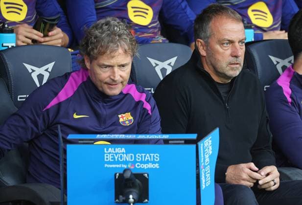 FC Barcelona, Barca v Real Sociedad - LaLiga EA Sports Hansi Flick and Marcus Sorg coach during the match between FC Barcelona and Real Sociedad, corresponding to week 7 of LaLiga EA Sports, played at the Lluis Companys Stadium in Barcelona, Spain, on September 28, 2025. Barcelona Barcelona Spain  Copyright: xUrbanandsportx originalFilename:urbanandsport-fcbarcel250928_np0yI.jpg