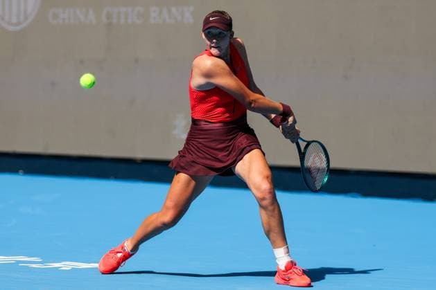 BEIJING, CHINA - SEPTEMBER 29: Mirra Andreeva of Russia returns a shot in the Women s Singles Round of 32 match against Jessica Bouzas Maneiro of Spain on day 8 of the 2025 China Open at National Tennis Center on September 29, 2025 in Beijing, China.  Copyright: xVCGx 111593916146