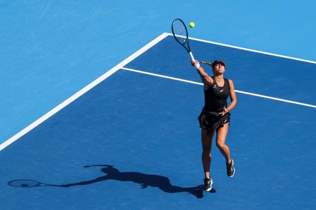 BEIJING, CHINA - SEPTEMBER 29: Jessica Bouzas Maneiro of Spain returns a shot in the Women s Singles Round of 32 match against Mirra Andreeva of Russia on day 8 of the 2025 China Open at National Tennis Center on September 29, 2025 in Beijing, China.  Copyright: xVCGx 111593914167