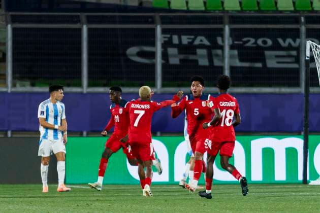 Cuba v Argentina: Group D - FIFA U-20 World Cup Chile 2025 Valparaiso, Chile - September 28: Karel Perez of Cuba celebrates his goal during the FIFA U-20 World Cup Chile 2025 Group D match between Cuba and Argentina at Estadio ElÃaas Figueroa Brander on September 28, 2025 in Valparaiso, Chile Valparaiso Estadio ElÃaas Figueroa Brander Valparaiso Chile Copyright: xLatinxSportxImagesx