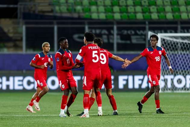 Cuba v Argentina: Group D - FIFA U-20 World Cup Chile 2025 Valparaiso, Chile - September 28: Karel Perez of Cuba celebrates his goal during the FIFA U-20 World Cup Chile 2025 Group D match between Cuba and Argentina at Estadio ElÃaas Figueroa Brander on September 28, 2025 in Valparaiso, Chile Valparaiso Estadio ElÃaas Figueroa Brander Valparaiso Chile Copyright: xLatinxSportxImagesx
