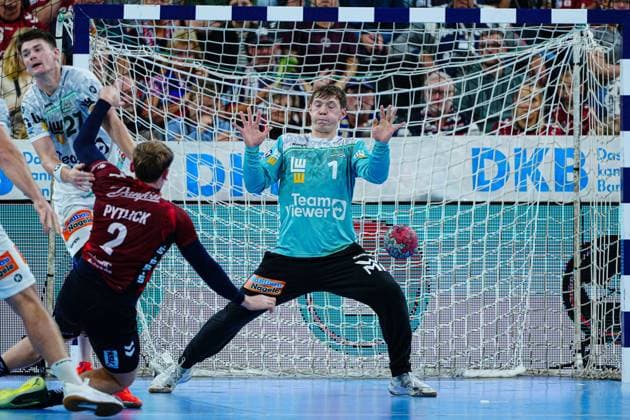 Julian Buchele Frisch Auf Goeppingen, 01 GER, SG Flensburg Handewitt vs Frisch Auf Goeppingen, Handball, Bundesliga, Matchday 6, Season 2026 2026, 28 09 2025 GER, SG Flensburg Handewitt vs Frisch Auf Goeppingen, Handball, Bundesliga, Matchday 6, Season 2026 2026, 28 09 2025 Flensburg Copyright: xEibner-Pressefoto MarcelxvonxFehrnx EP_MFN