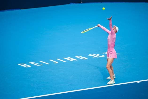BEIJING, CHINA - SEPTEMBER 29: Aliaksandra Sasnovich competes in the Women s Singles Round of 32 match against Marta Kostyuk of Ukraine on day 8 of the 2025 China Open at the National Tennis Center on September 29, 2025 in Beijing, China.  Copyright: xVCGx 111593934359