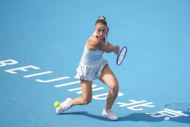 BEIJING, CHINA - SEPTEMBER 29: Marta Kostyuk of Ukraine competes in the Women s Singles Round of 32 match against Aliaksandra Sasnovich on day 8 of the 2025 China Open at the National Tennis Center on September 29, 2025 in Beijing, China.  Copyright: xVCGx 111593936259