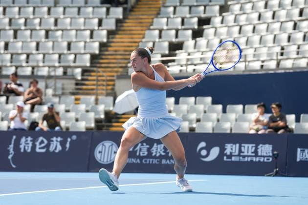 BEIJING, CHINA - SEPTEMBER 29: Marta Kostyuk of Ukraine competes in the Women s Singles Round of 32 match against Aliaksandra Sasnovich on day 8 of the 2025 China Open at the National Tennis Center on September 29, 2025 in Beijing, China.  Copyright: xVCGx 111593929648