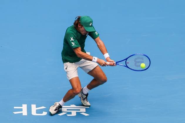 BEIJING, CHINA - SEPTEMBER 29: Alex De Minaur of Australia competes in the Men s Singles Quarterfinal match against Jakub Mensik of the Czech Republic on day 8 of the 2025 China Open at the National Tennis Center on September 29, 2025 in Beijing, China.  Copyright: xVCGx 111593932192