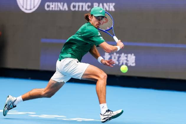 BEIJING, CHINA - SEPTEMBER 29: Alex De Minaur of Australia competes in the Men s Singles Quarterfinal match against Jakub Mensik of the Czech Republic on day 8 of the 2025 China Open at the National Tennis Center on September 29, 2025 in Beijing, China.  Copyright: xVCGx 111593932915