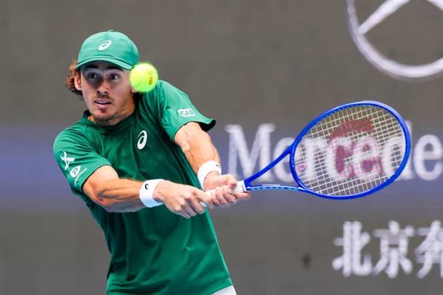 BEIJING, CHINA - SEPTEMBER 29: Alex De Minaur of Australia competes in the Men s Singles Quarterfinal match against Jakub Mensik of the Czech Republic on day 8 of the 2025 China Open at the National Tennis Center on September 29, 2025 in Beijing, China.  Copyright: xVCGx 111593932935